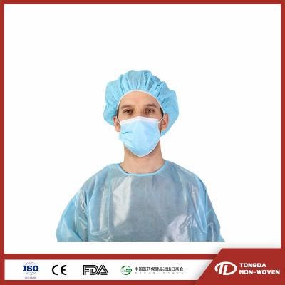 Disposable Nonwoven Clip Mob Cap Bouffant Cap Surgical Cap Hair Net with Elastic