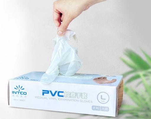 Professional White Available PVC Protective Gloves Powder Free Medical Examination Gloves