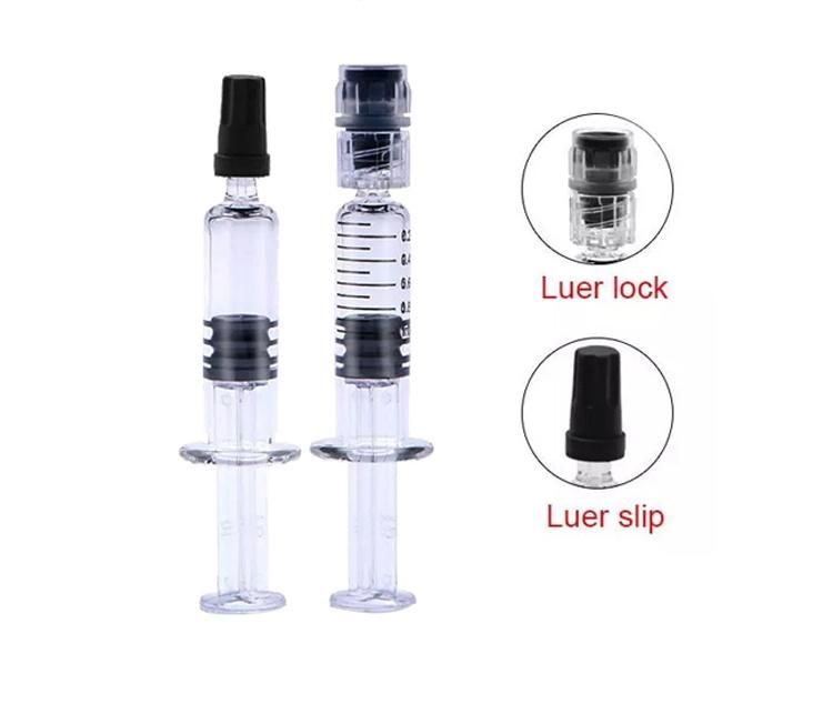 Custom Logo Packaging 1ml Luer Lock Distillate Glass Syringe