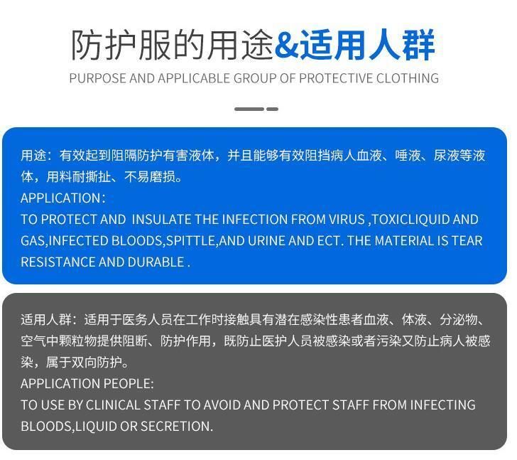 Ce FDA Hospital Protective Medical Mircroporous Working Disposable Coverall, Disposable Sterilized Ce FDA En14126 Hospital Protective Medical