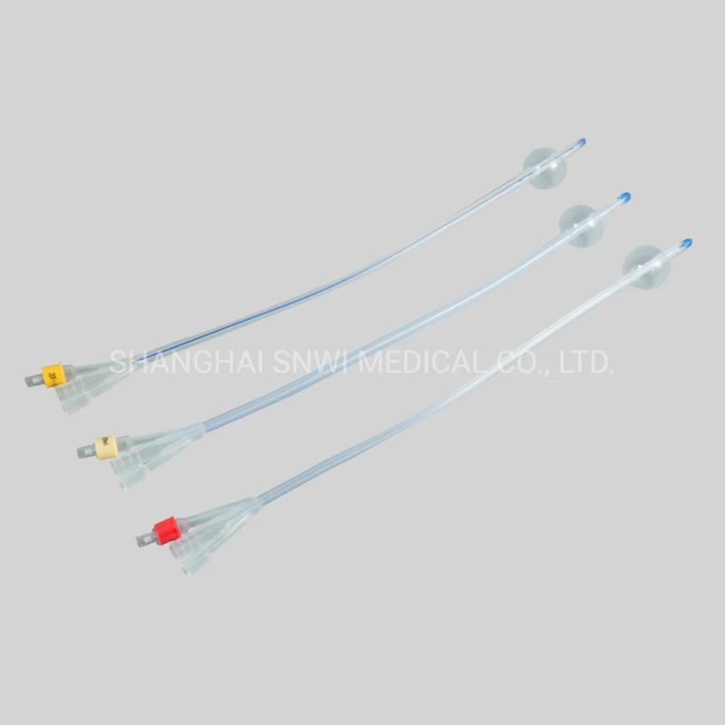 2 Way Medical Sterile 100% Silicone Foley Catheter Foley Balloon Catheter with Balloon for Hospital Usage