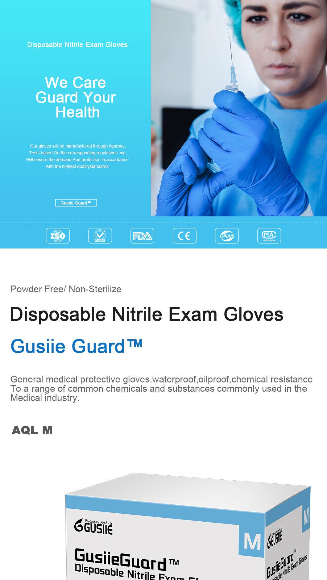 Medical Nitrile Examination Gloves Powder Free 100pct Per Box