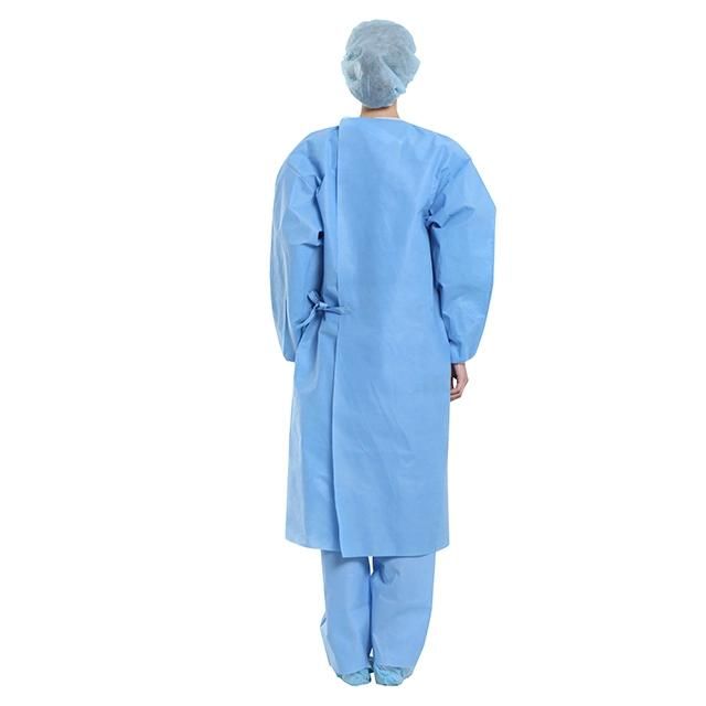 Fluid Resistance SMS Surgical Gown with Knitted Cuff