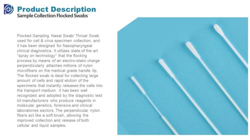 Disposable Nasal Flocked Nasopharyngeal Sterile Nylon Flocked Swab