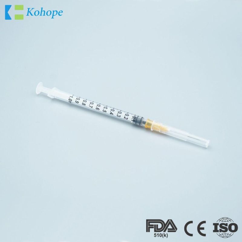 Disposable 1ml Low Dead Space Tuberculin Plastic Syringe for Sale