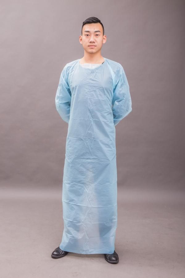 Wholesale Different Size Non-Woven Blue PP with Knit Cuff Disposable Isolation Gown