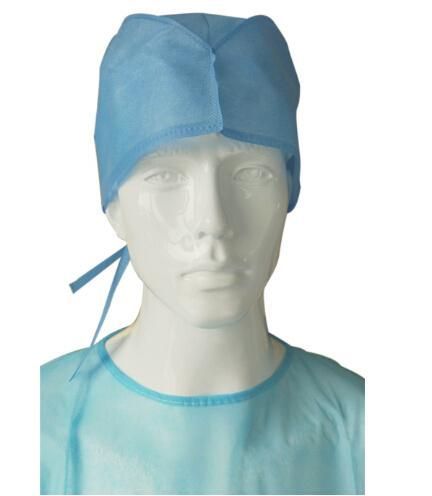 Anti Dust Disposable PP Non Woven Blue Bouffant Mob Cap