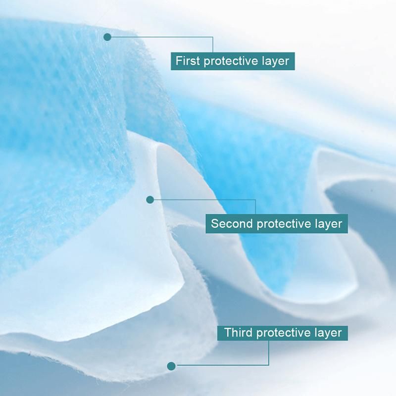 Meltblown Nonwoven Disposable 3ply Medical Surgical Face Mask with Earloop