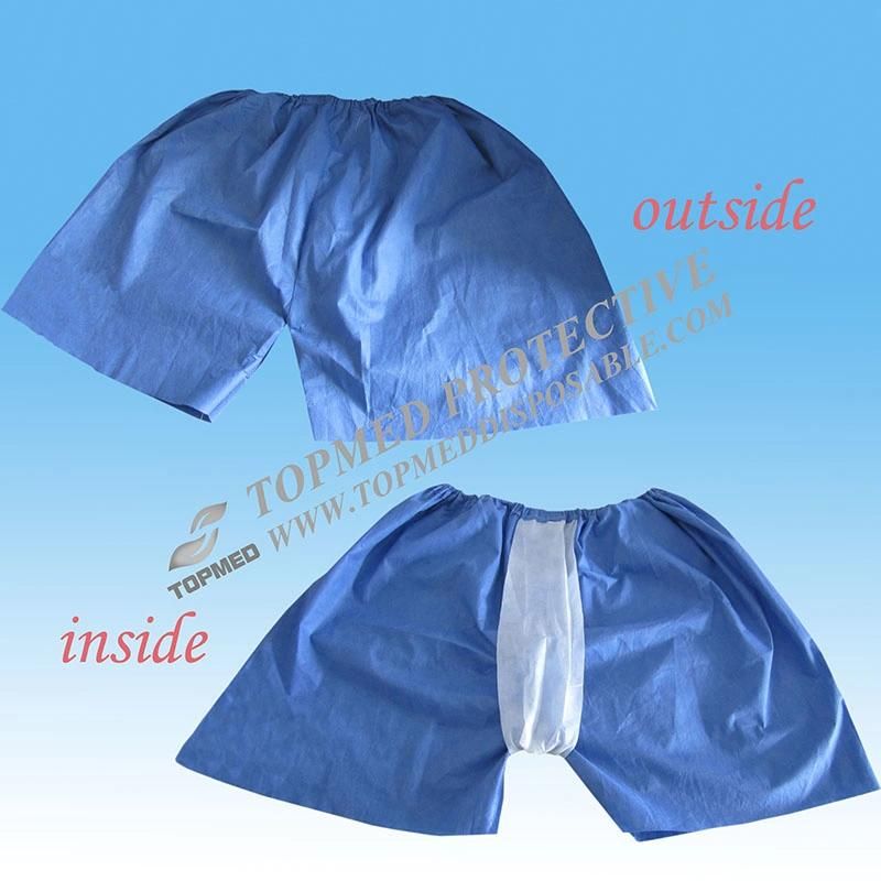 Disposable Nonwoven SBPP Waterproof Men′s Short Colonoscopy Pants