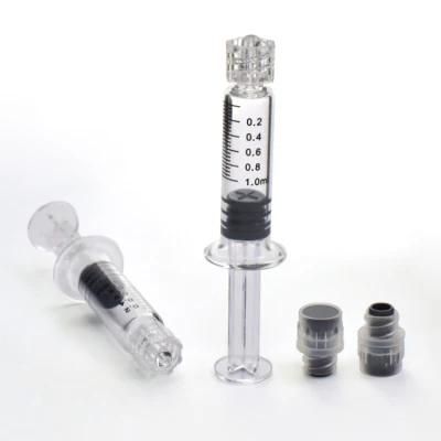 Filling Oil 1ml 2.25ml 3ml 5ml Luer Lock Empty High Borosilicate Glass Syringe Packaging with Custom Logo