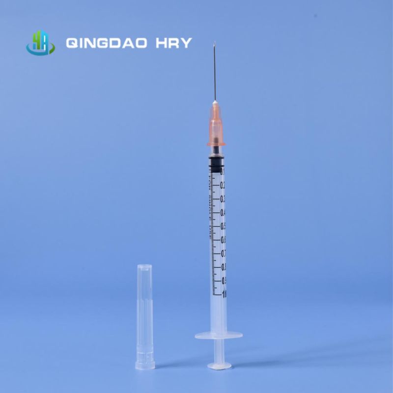 1ml Colored Low Dead Space High Quality Syringe with Needle for Single Use (white)