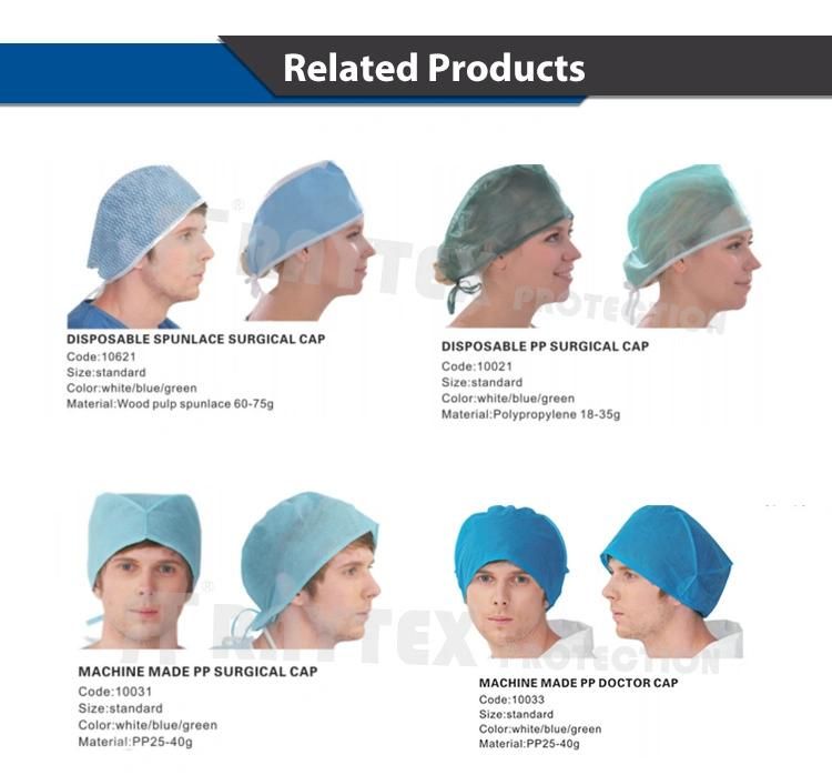 Protective Nonwoven Cap Disposable Medical Head Cover Dustproof Surgical Non-Woven Round Cap