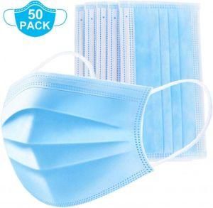 High Quality Blue Color Non Woven 3 Ply Disposable Medical Face