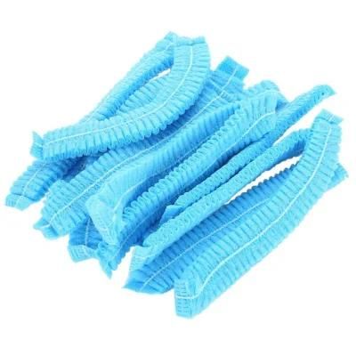 Disposable PP Clip Caps Non-Woven Surgical Nurse Caps Blue / Green