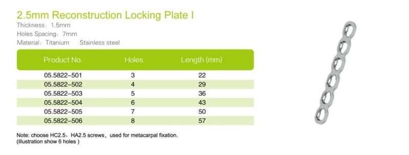 OEM Implant Mini Locking Plate Medical Supply Medical Equipment