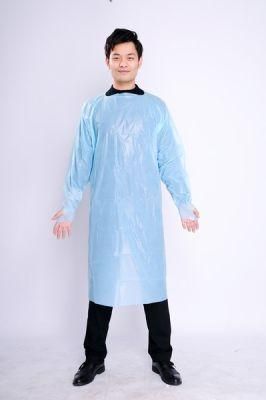 Free Samples Medical Wholesale Disposable Surgical Isolation CPE Gown with Thumb Loop