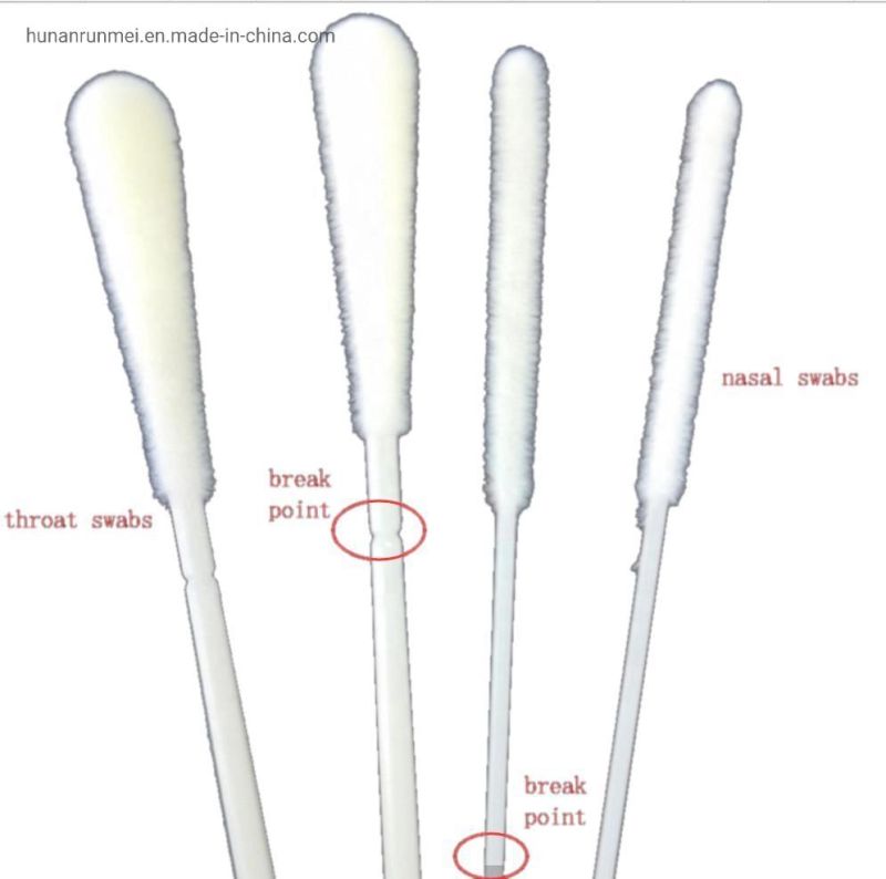 Disposable Use Sampling Swab Nylon Throat Swab in Bulk Package