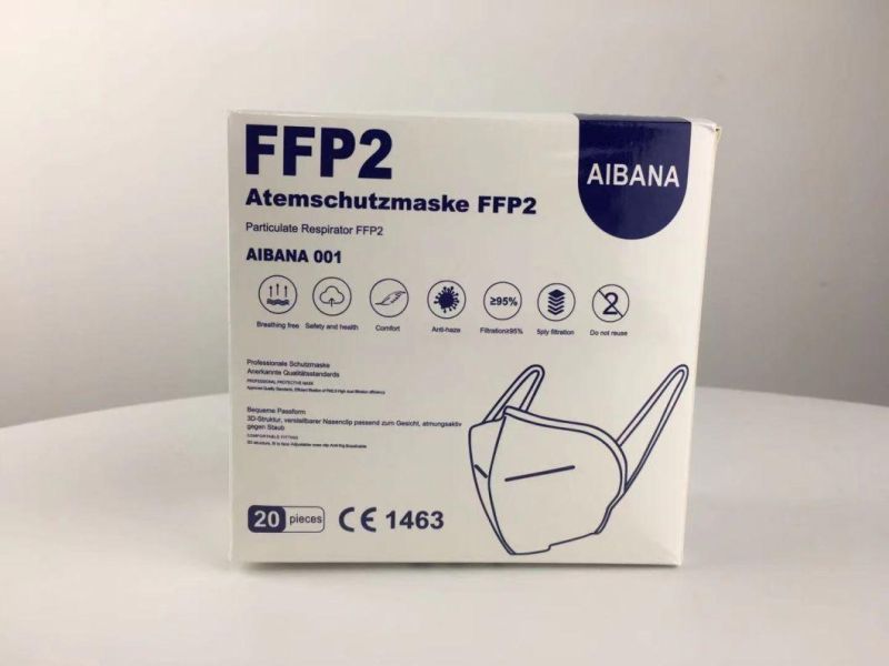 Ready to Ship PPE En149: 2001+A1: 2009 Standard 1463 FFP2 Mask with Folded Type Europe Certification