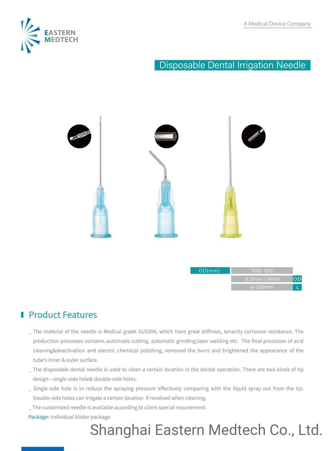 CE&ISO Certificated Sterile Dental Irrigation Needle Right Angle Type