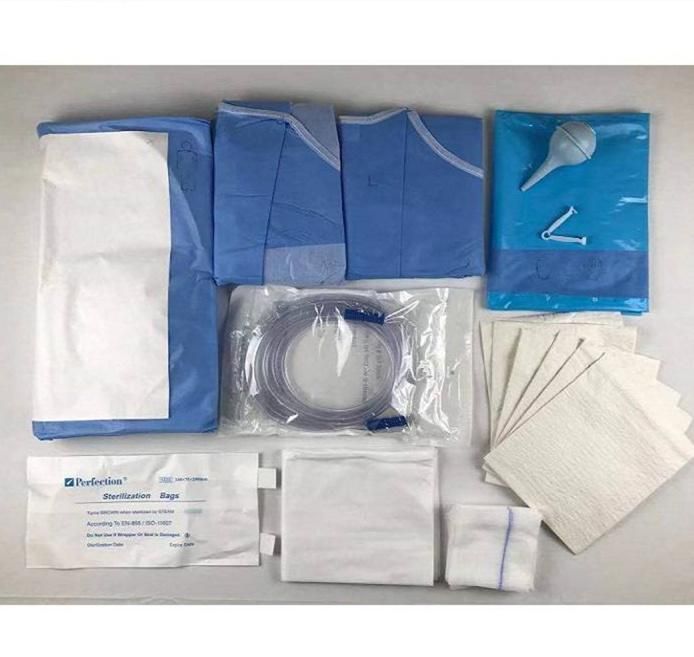 Hospital Use Disposable Surgical Kits Cesarean Drape Set C-Section Surgical Delivery Packs