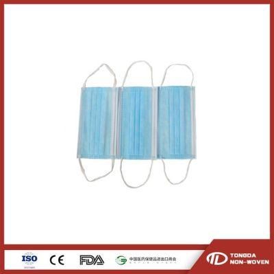 Improve design Flat Elastic Ear Loop Non-Woven Fabric Disposable 3 Ply Surgical Face Mask