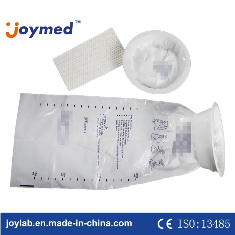 Disposable White Vomit Throw up Bag for Airsickness Bag Hospital Vomit Plastic Bag with Pad