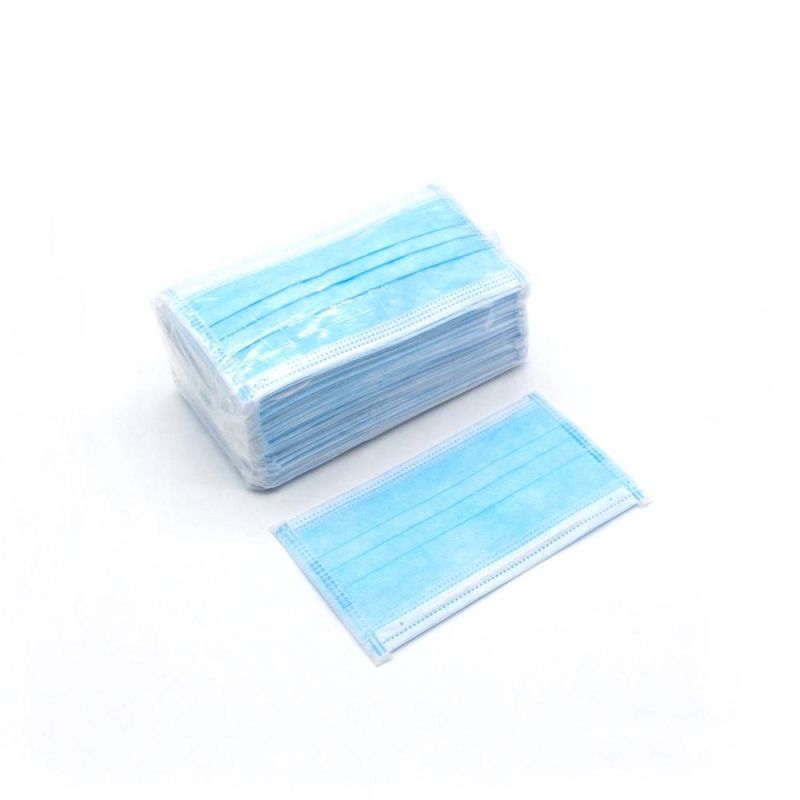 Factory Made Disposable 3 Ply Blue Color Face Mask Non-Woven Medical Surgical Face Mask