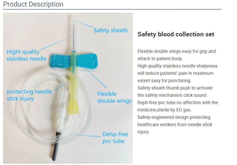 Disposable Blood Collection Butterfly Needle Double Wing Needle CE/ISO Quality