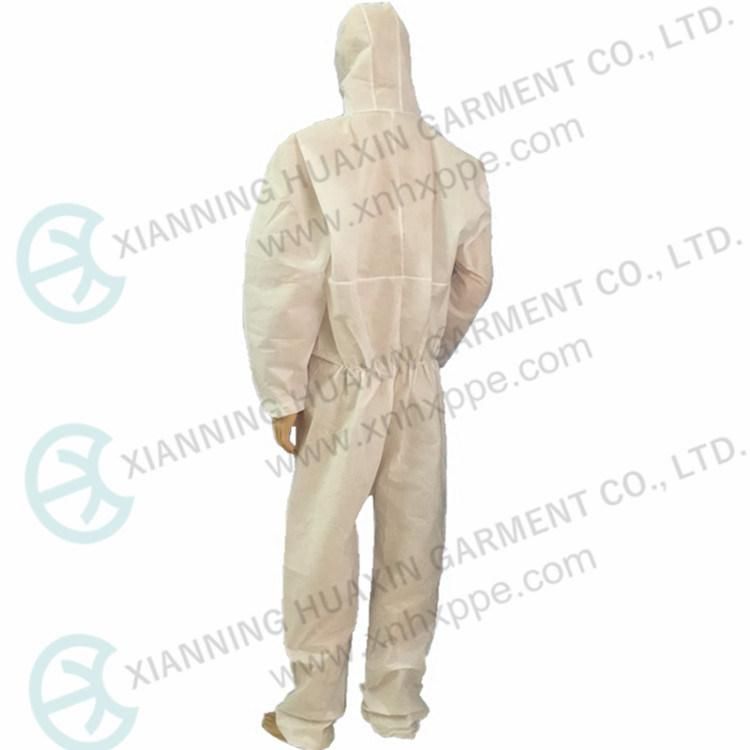 Type 5/6 White SMS Dust Proof Safety Workwear Anti Pneumonia Overalls Breathable Protective Clothing