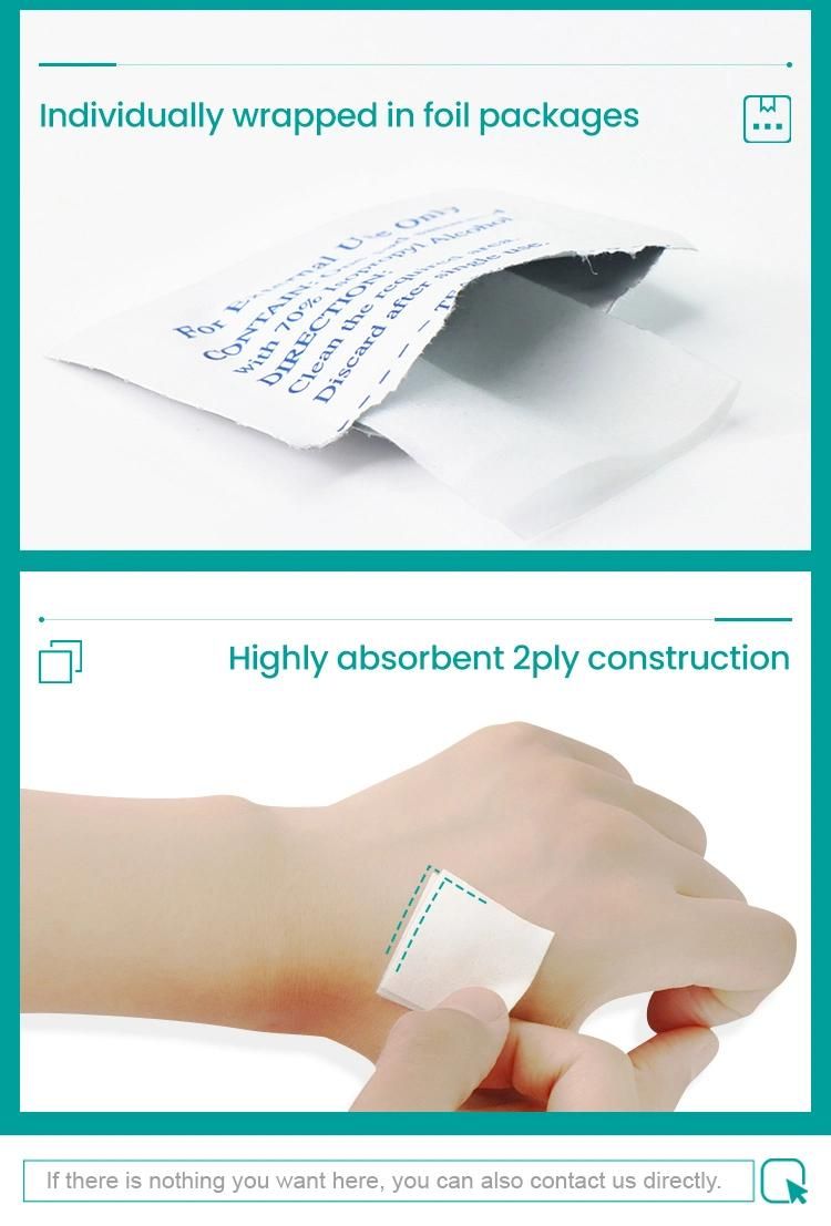 Custom Disposable Surface Cleaning 70% Isopropyl Alcohol Pads