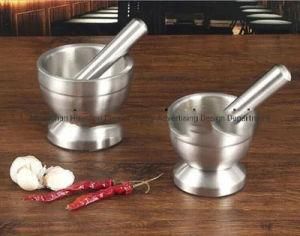 Stainless Steel Spice Grinder Garlic Device Mortar Pestle for Kitchen Esg10115