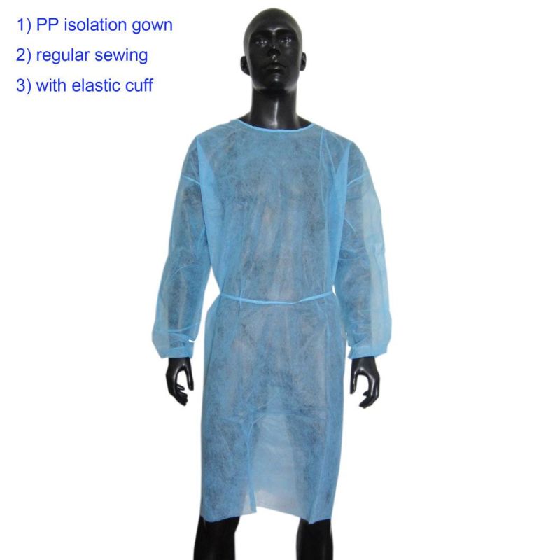 High Quality Disposable Long Sleeve Nonwoven Isolation Gown