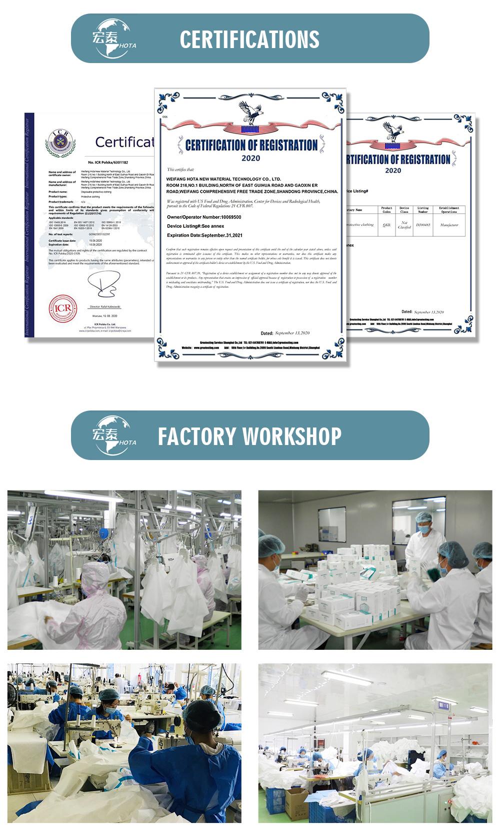 Professional Medical Isolation Gown Sterile Disposable Protective Coverall Clothing/Chemical/Lab/Work/Breathable/Uniform/