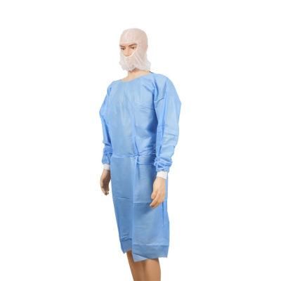 FDA Disposable High Quality PP Non-Woven Knitted Cuff Steile/Non-Sterile Surgical Gown