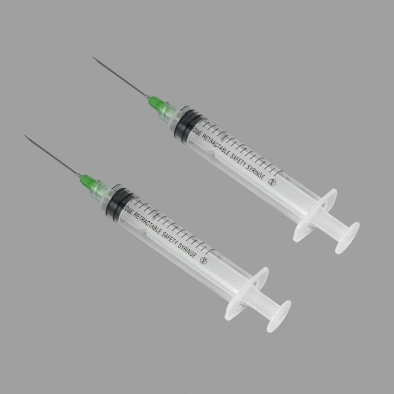 Luer Lock/Fix/Luer Slip Needle Retractable Hypodermic Safety Syringe