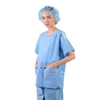 Dark Bule Hygienic Patient Gown/Scrub Suits/Hospital Clothing