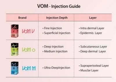 Vom M (2 syringes) Dermal Filler Hyaluronic Acid Injection Sodium Hyaluronate Dermal Filler for Lip Face