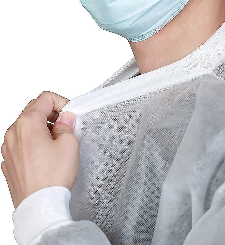 Disposable Medical White Labcoat Non Woven Made with Button