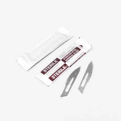 Single Use High Quality Carbon/Stainless Steel Surgical Blades with Plastic Handle