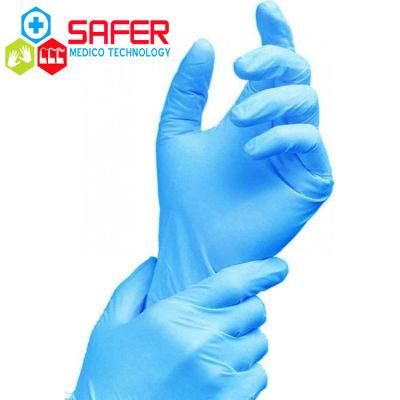 Blue Medical Examination Disposable Nitrile Gloves Latex Free Vinyl Free