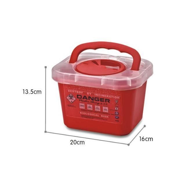 5L Round Shape Disposable Medical Waste Needle Storage Safety Sharp Container