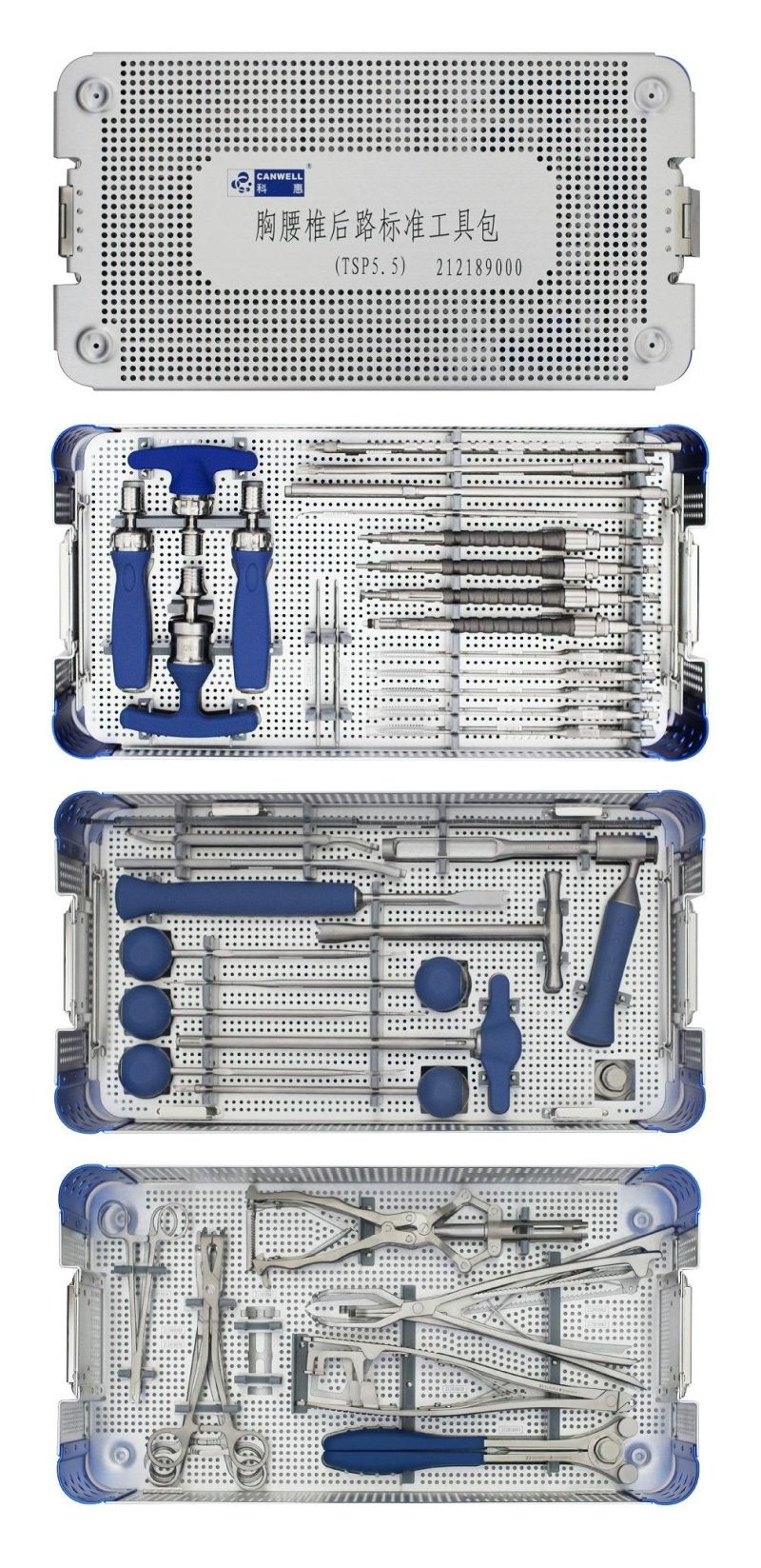 Canwell Medical Standard Monoaxial Pedicle Screw Titanium Surgical Spine Screws Cantsp with Ce, ISO and FDA for Posterior Thoracolumbar Spinal Fixation System