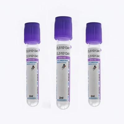 CE Disposable Medical Purple Cap Vacuum Plastic Blood Collect Tube