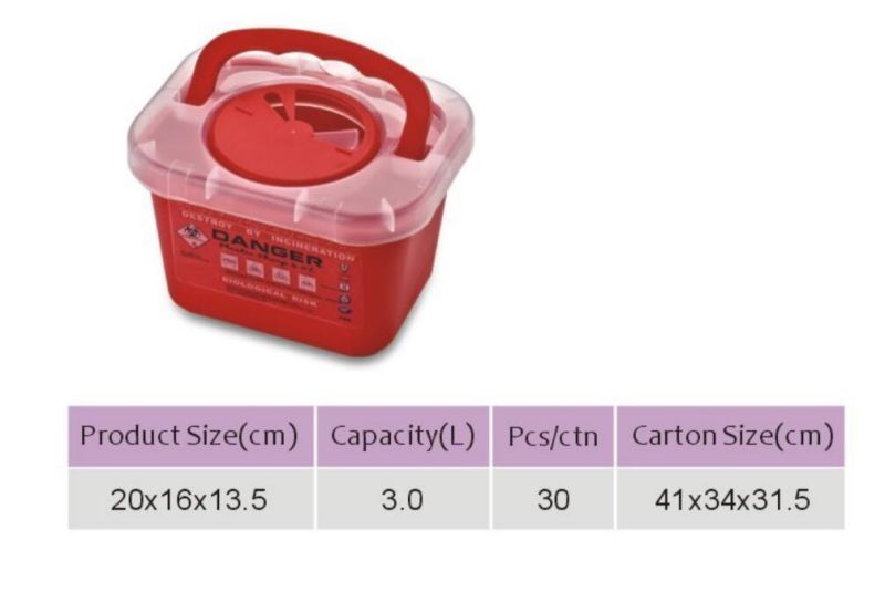 Custom Handle Disposable Sharp Container Box