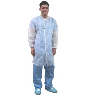 Disposable Nonwoven Medical Lab Coat Cleaning Room Uniform