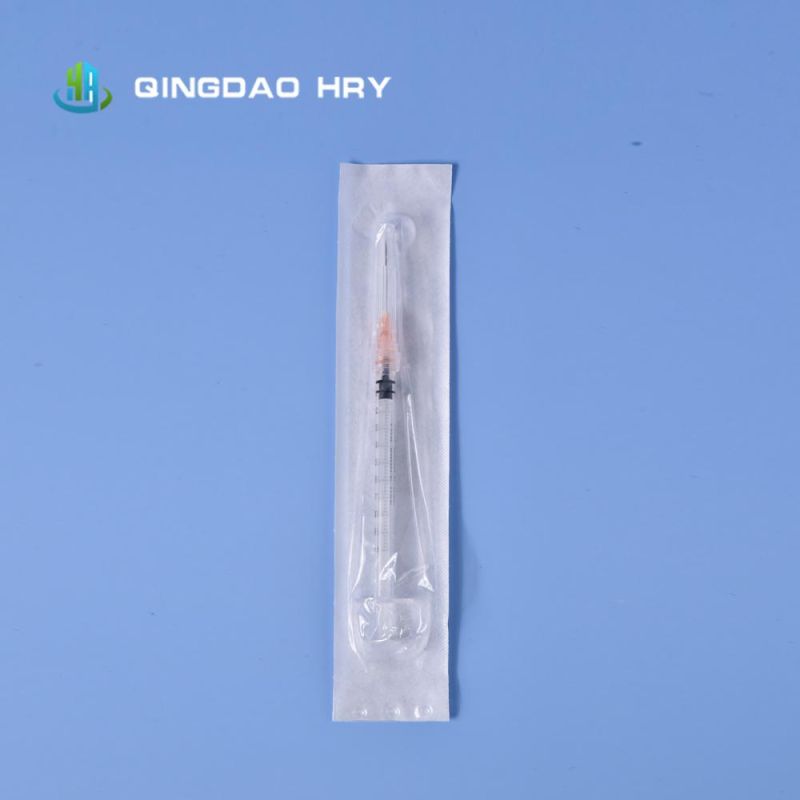 3-Part Disposable Syringe 1ml Luer Slip & Luer Lock with Needle Eo Sterilized