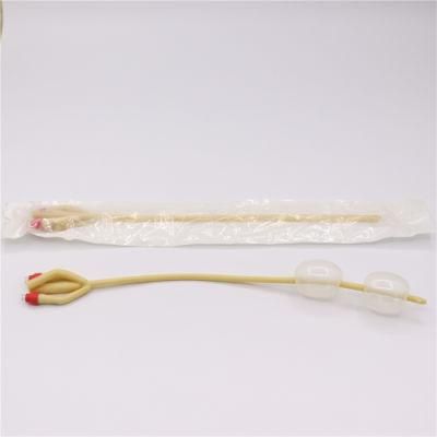 High Quality 100% Silicone Coated Latex Double Balloon Foley Catheter