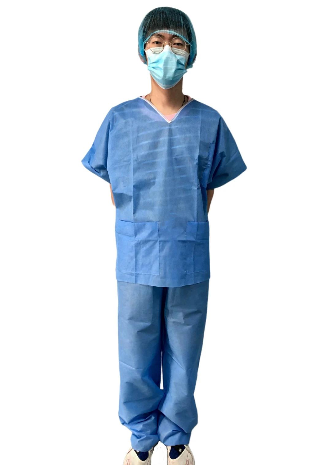 Short Sleeves Nursing Uniforms Warm Jacket Waterproof and Easy-Breath SMS Scrub Suit