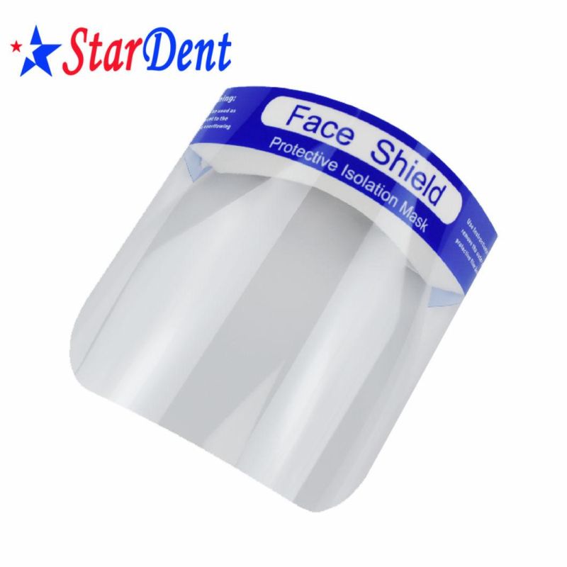 Medical Dental Safety Double Sided Anti Fog Protective Transparent Disposable Plastic Pet Face Shield with Sponge