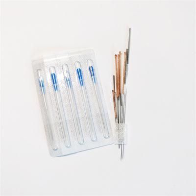 3in Chinese Traditional Single Use Silver Plated Handle Acupuncture Medical Needles with Paper Plastic Tubes